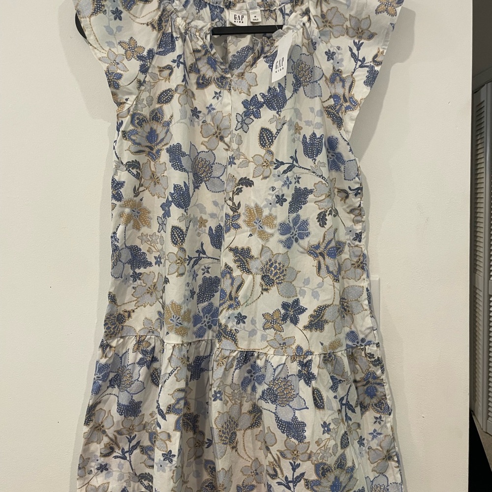 GAP Blue and Gray Flutter Sleeve Sundress